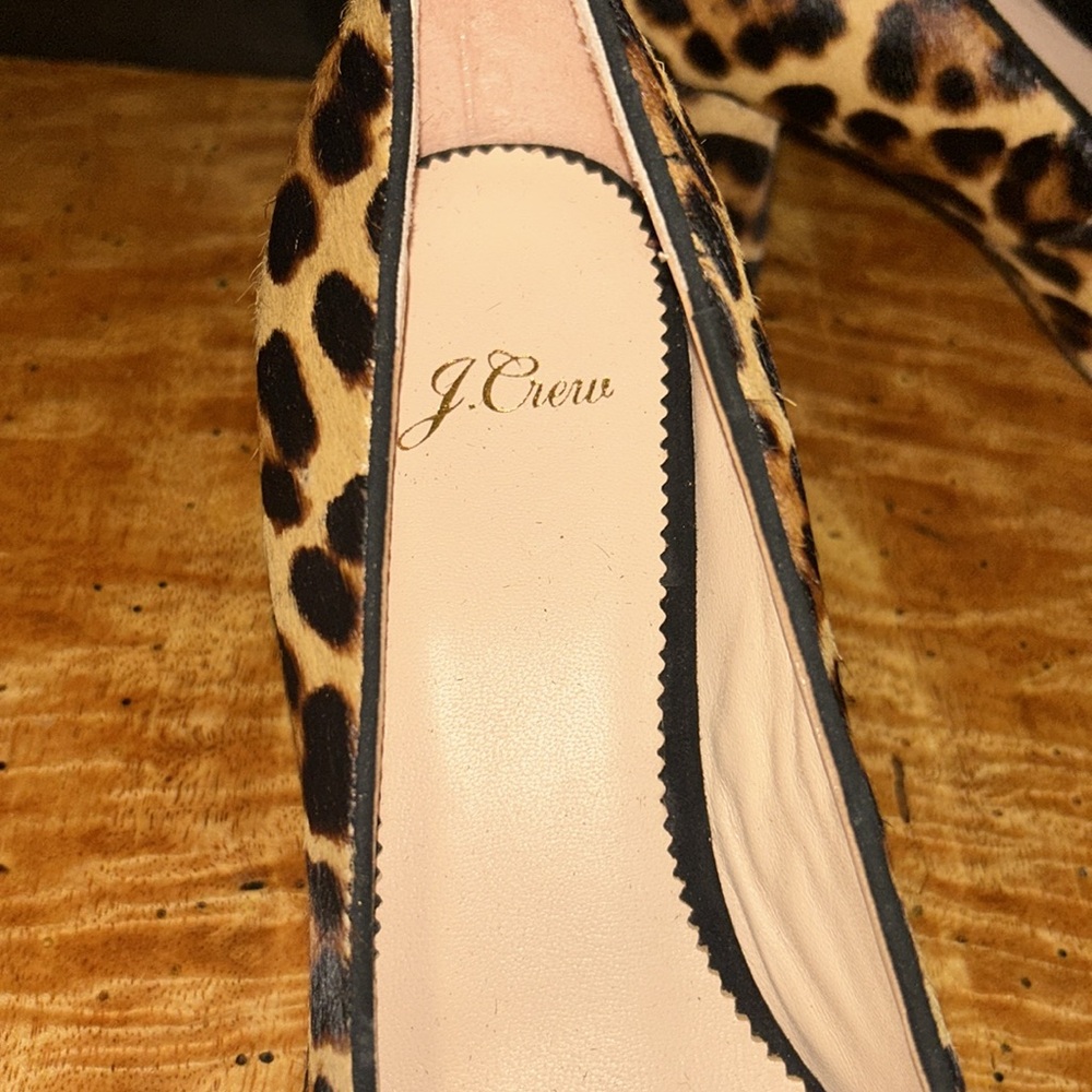 J. Crew Brown and Black Heels Sophisticated Cheetah  Pumps, Size 7, New - Picture 5 of 6